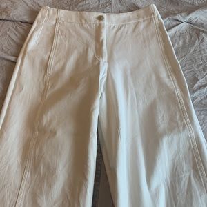 Ann Taylor Petite Women's White Crop Flare Bottom Pants